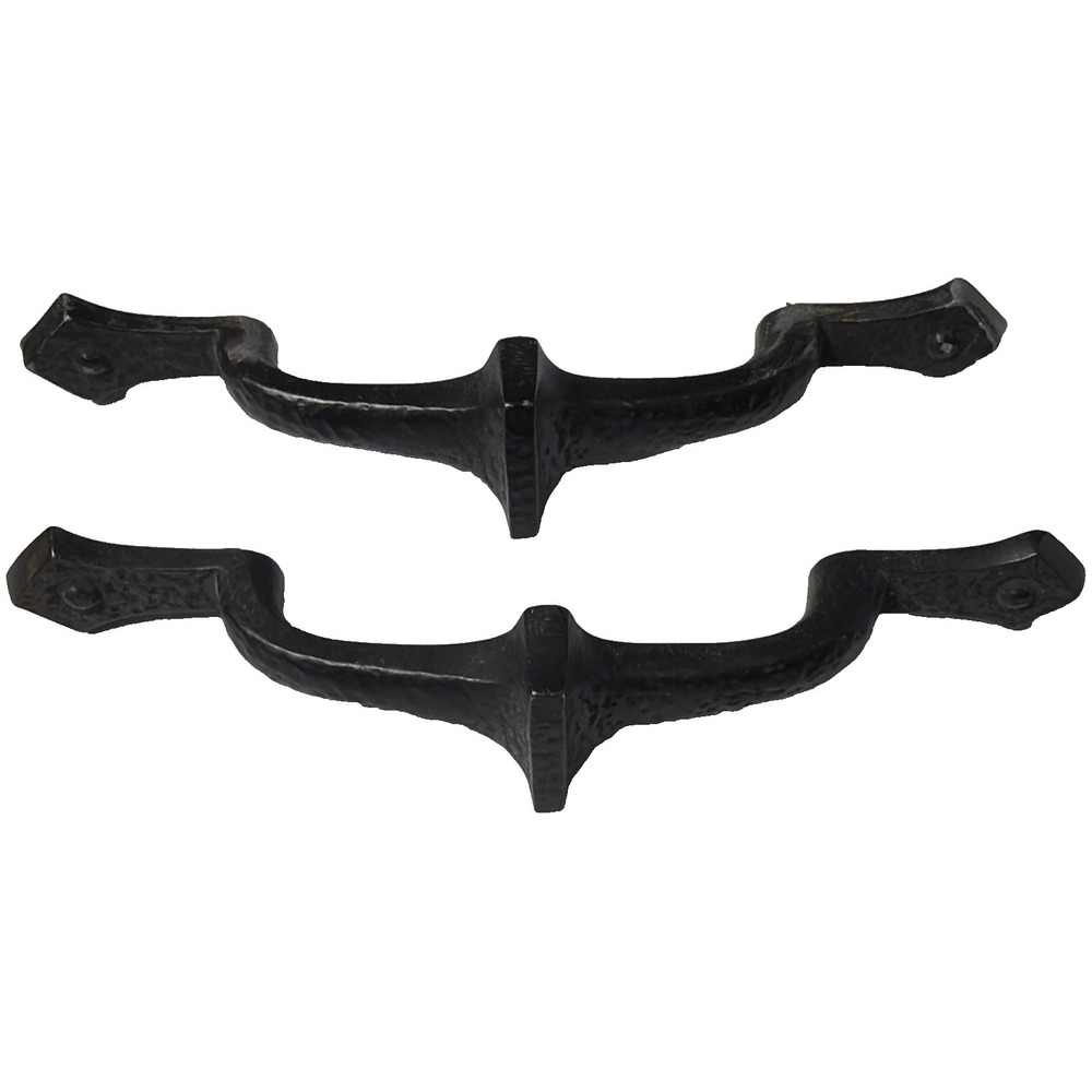 556~ Set Of 2 Vintage KBC Door Handles Black Metal 3" Holes